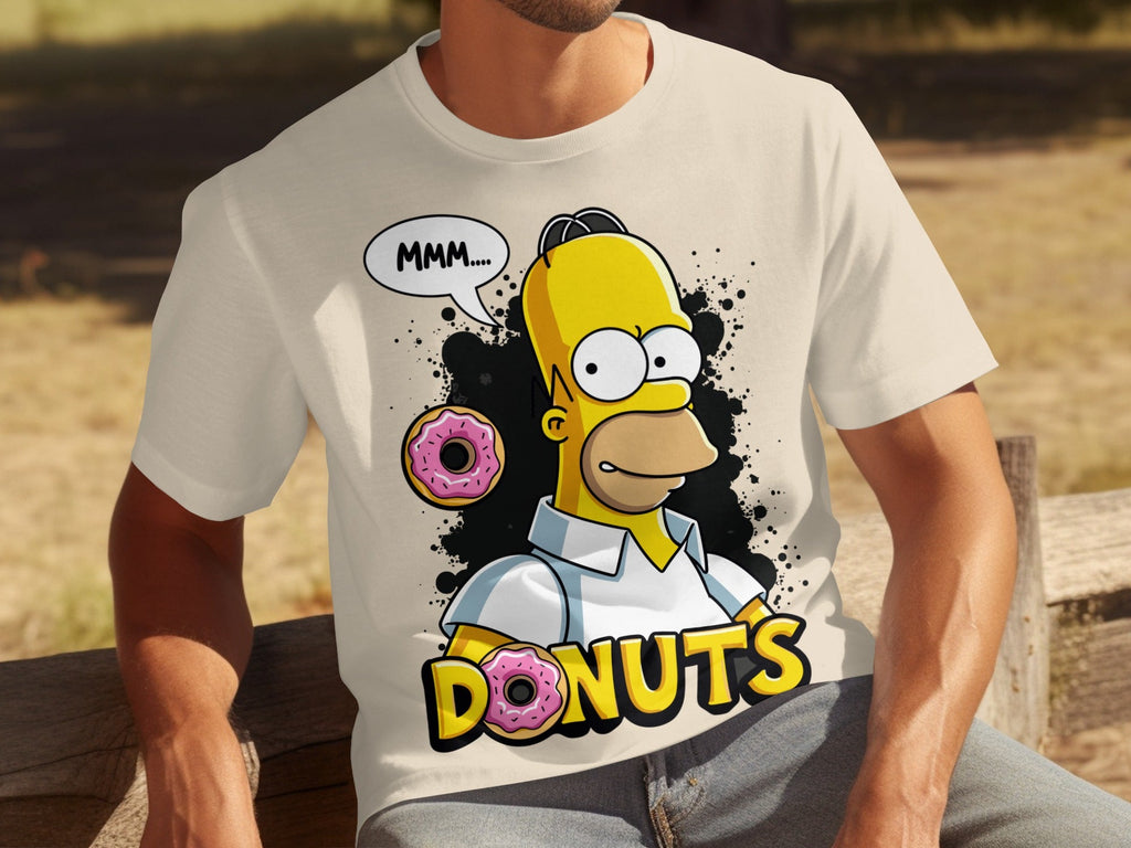 Homer Simpson MMM Donuts Design for Cartoon Lovers T-Shirts