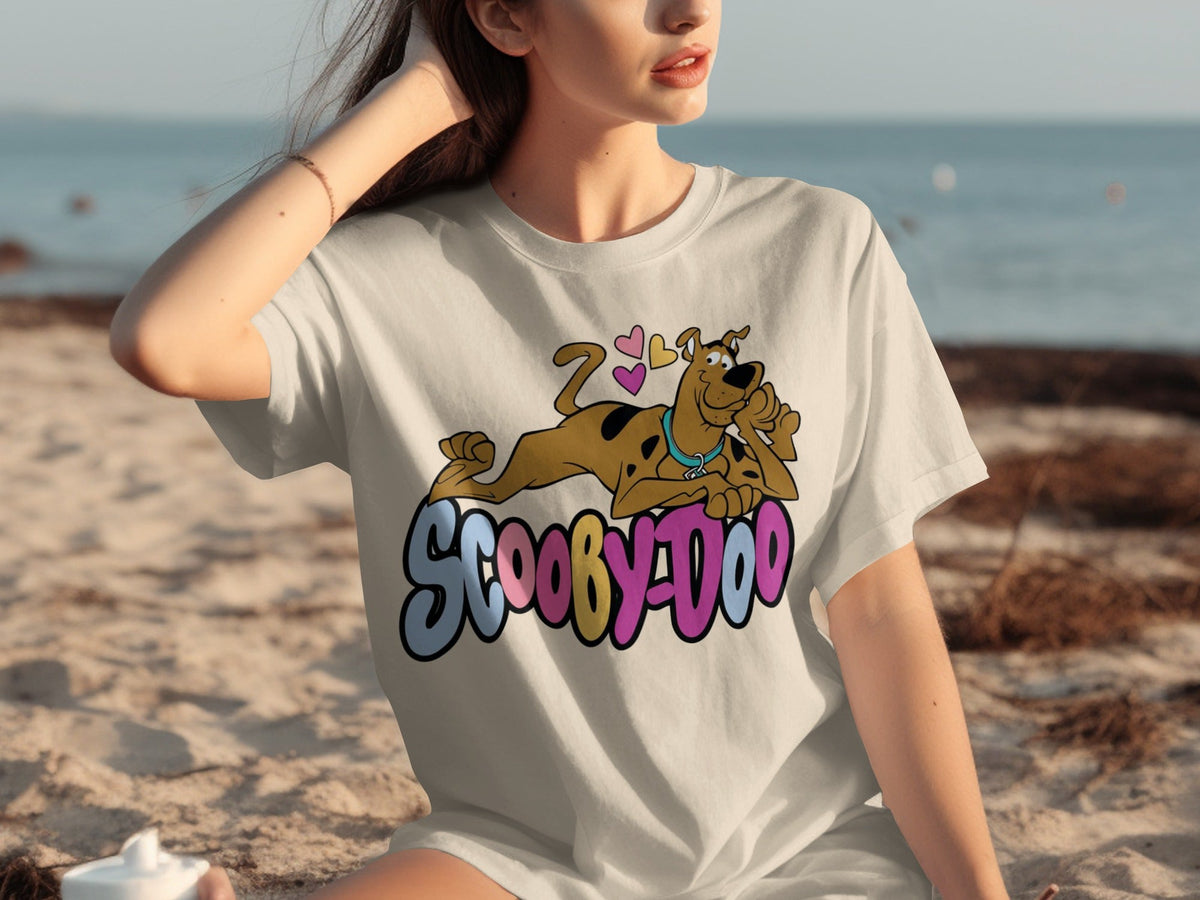 Scooby Doo with Hearts Reclining on Logo Design T-Shirts product image 7