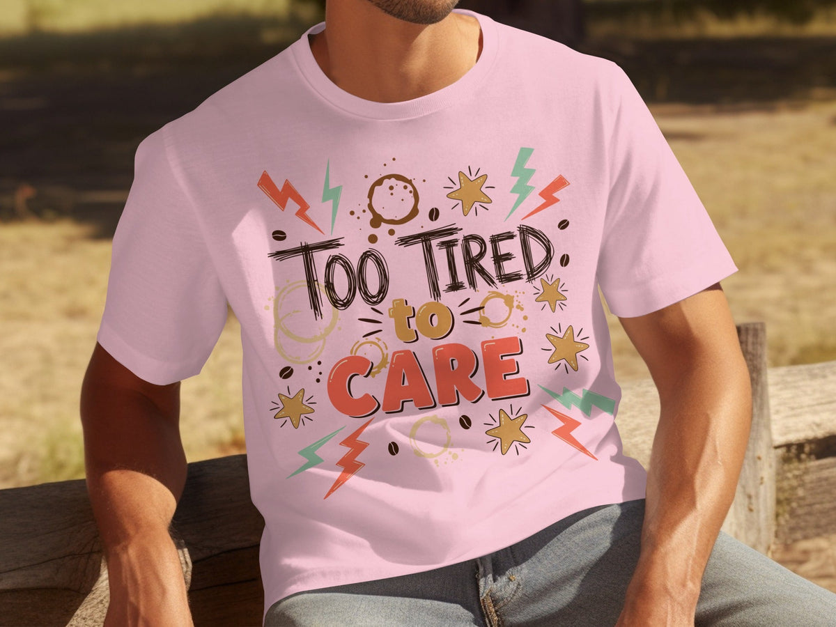 Too Tired to Care With Coffee Elements Design T-Shirts product image 27