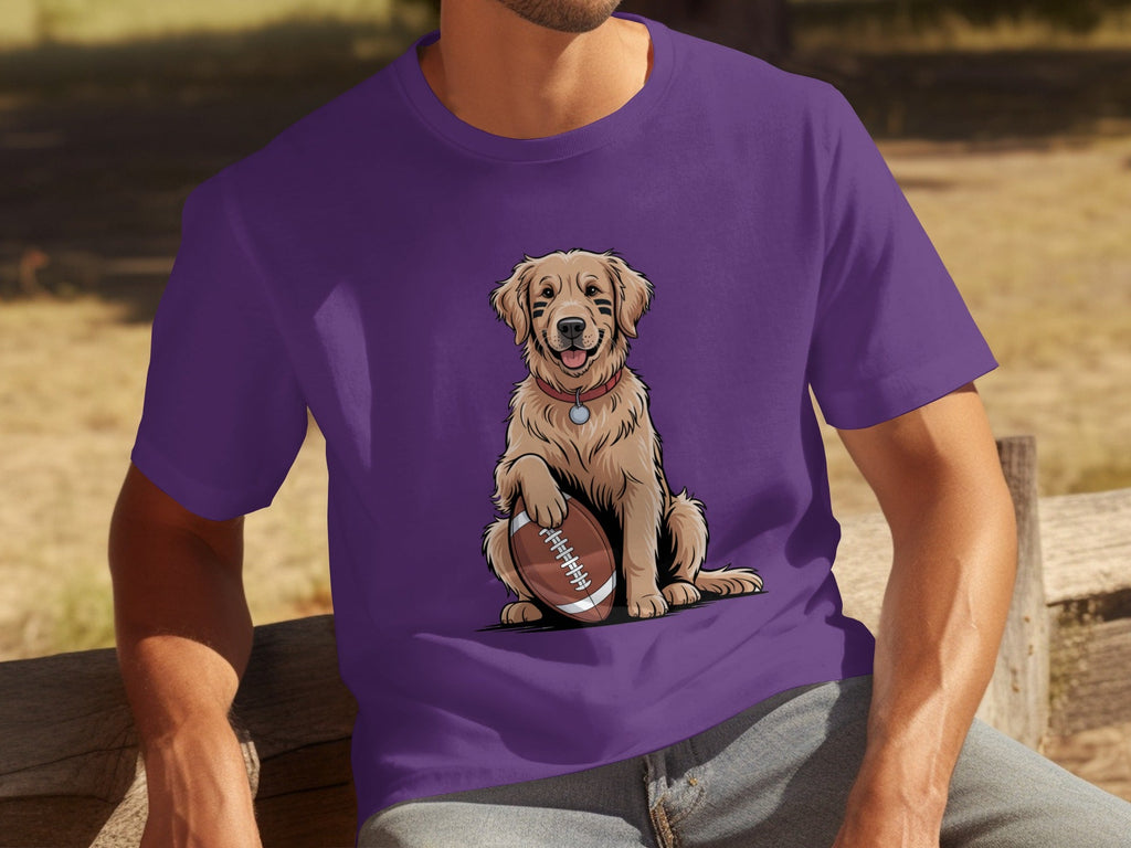 Golden Retriever Ready for Football Season T-Shirts