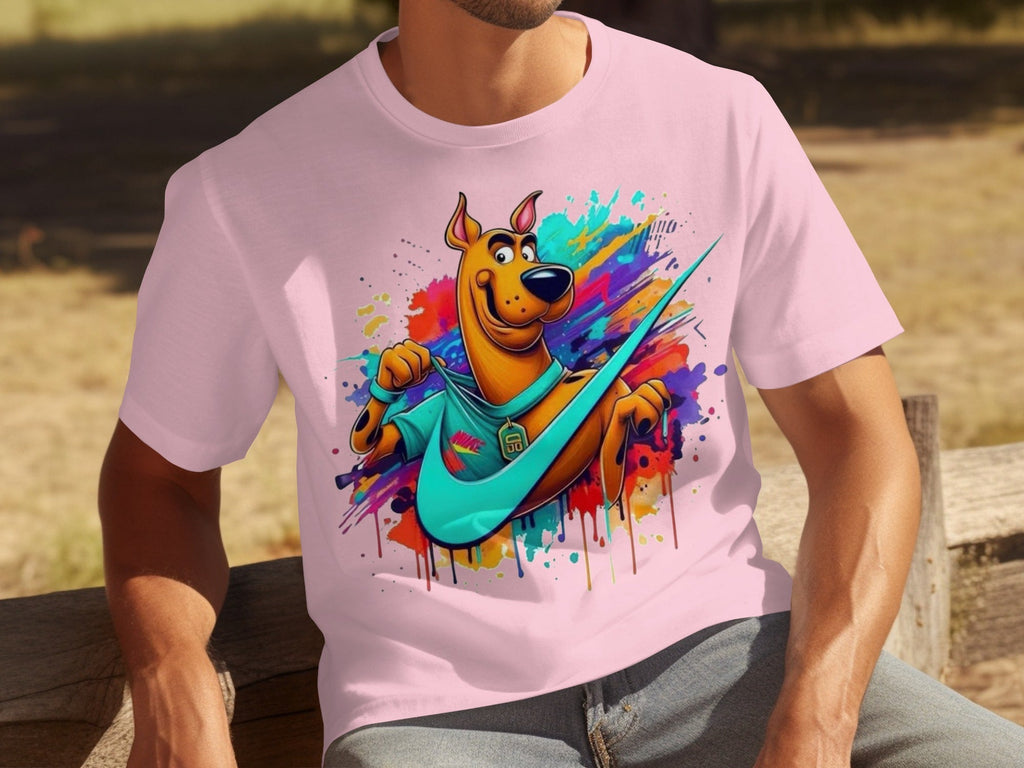 Scooby Doo With Nike Logo Trendy Colorful Splash T-Shirts