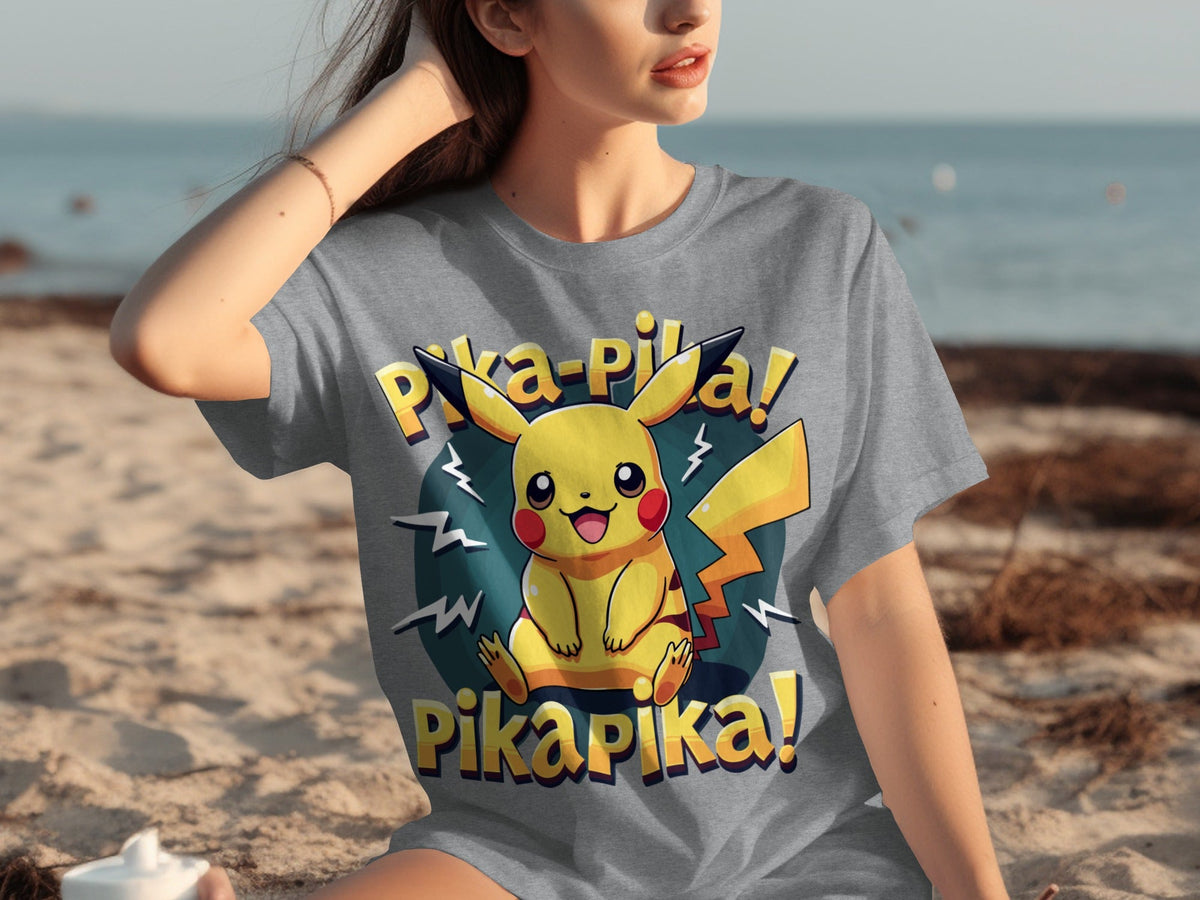Pika-Pika Energetic Pikachu Design Perfect For Pokemon Fans T-Shirts