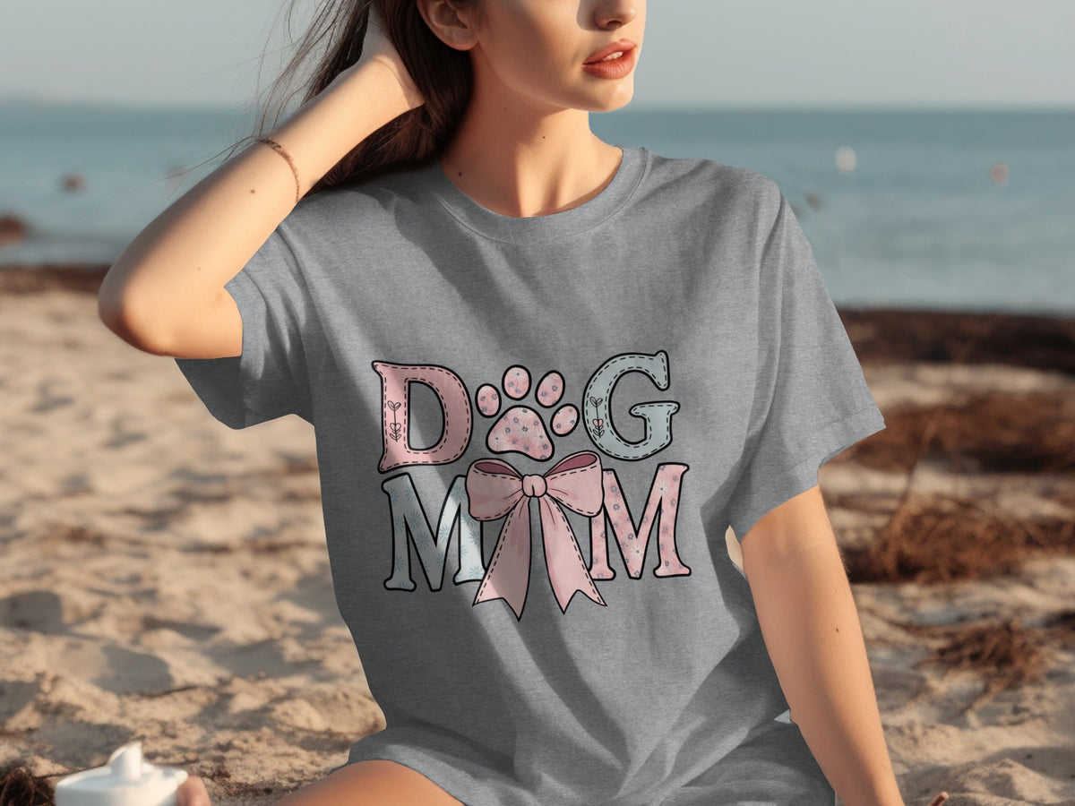 Floral Dog Mom Bow Design Perfect For All Lovers T-Shirts product image 1