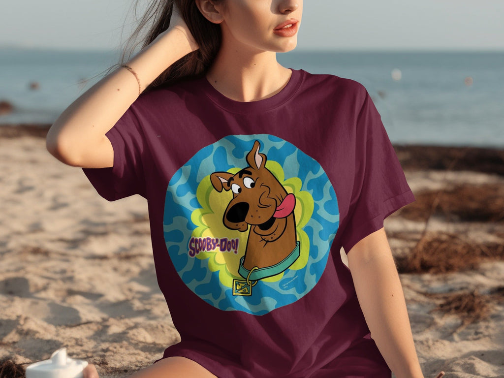 Scooby Doo Cartoon Character Head Tongue Out Design T-Shirts