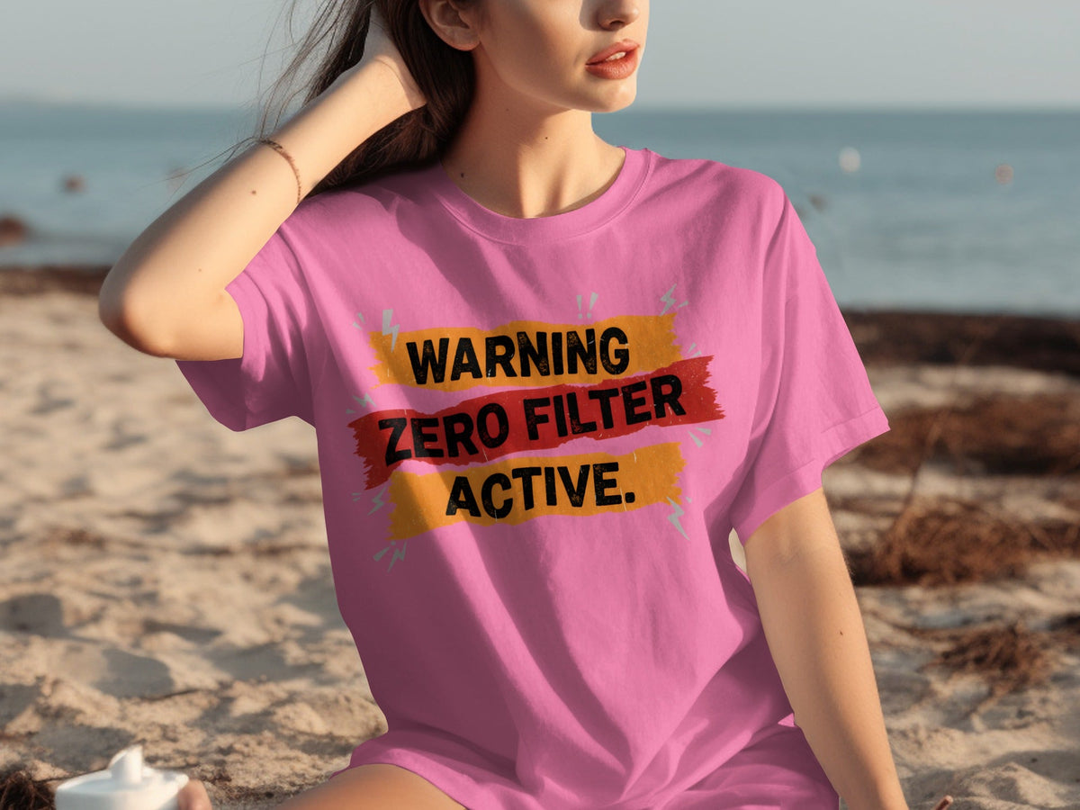 Warning Zero Filter Active Bold Statement Design T-Shirts product image 2