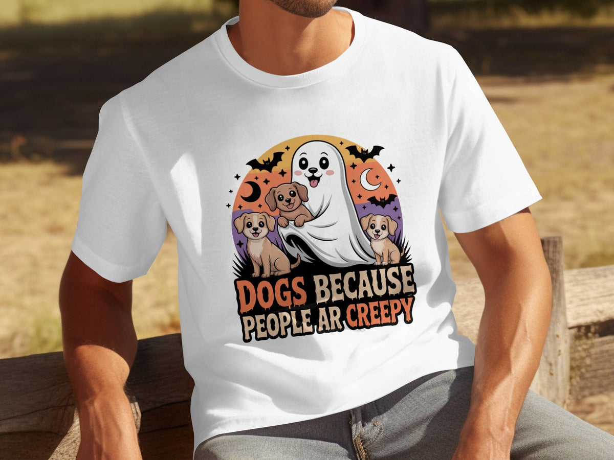 Dogs Because People Are Creepy Halloween Ghostly T-Shirts