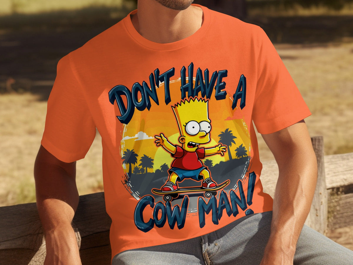 Bart Simpson Don't Have A Cow Man Skateboarding T-Shirts product image 19