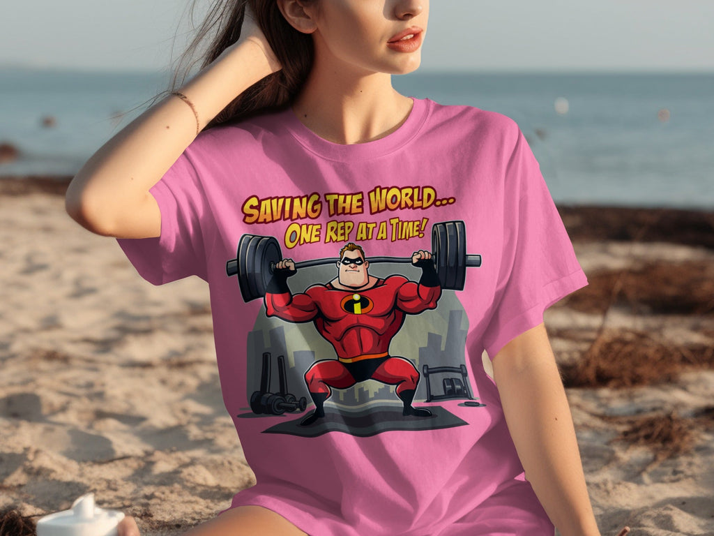 Saving the World One Rep at a Time Heroic Gym T-Shirts