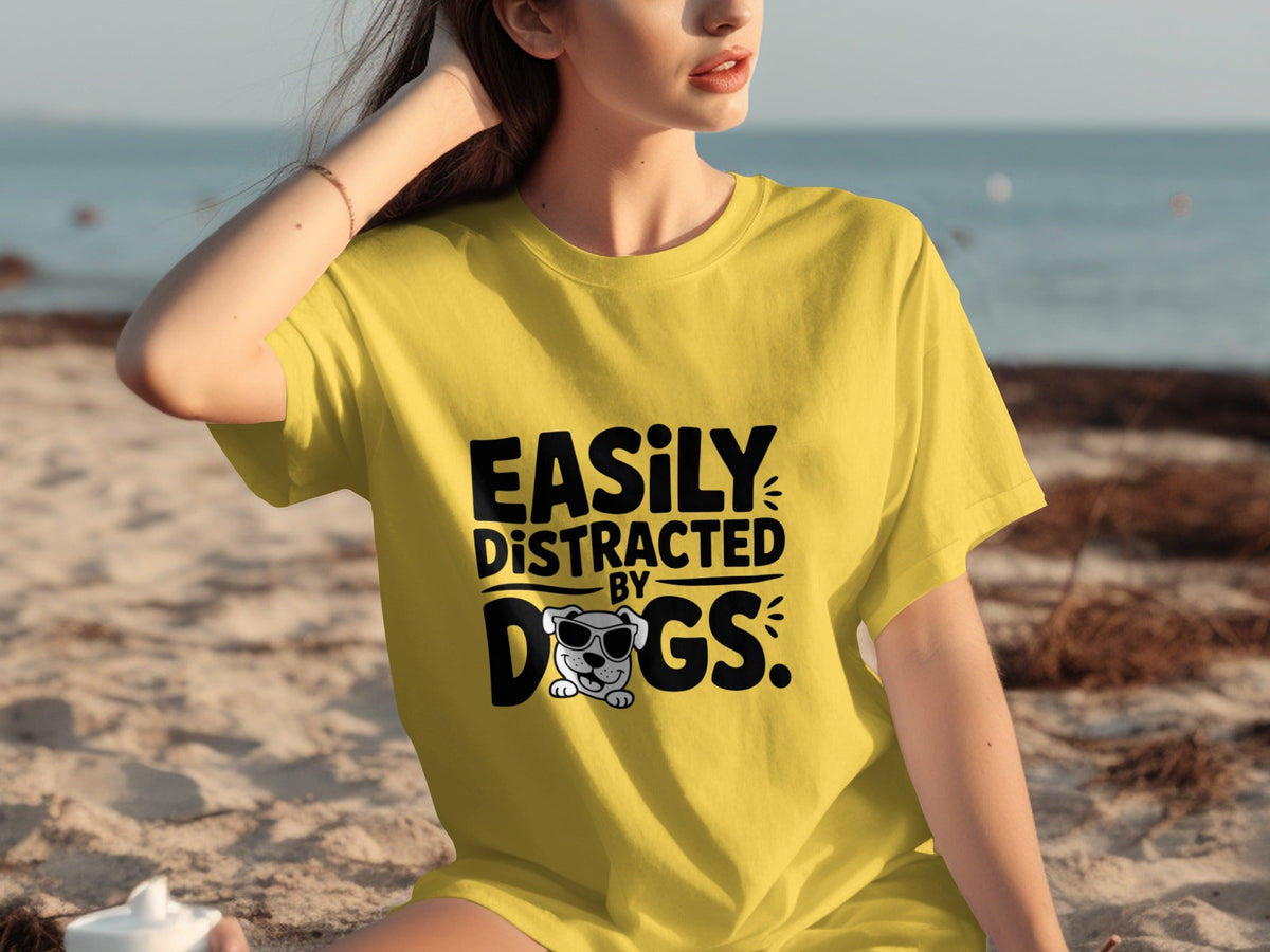Easily Distracted By Dogs Cute Puppy Illustration T-Shirts product image 6