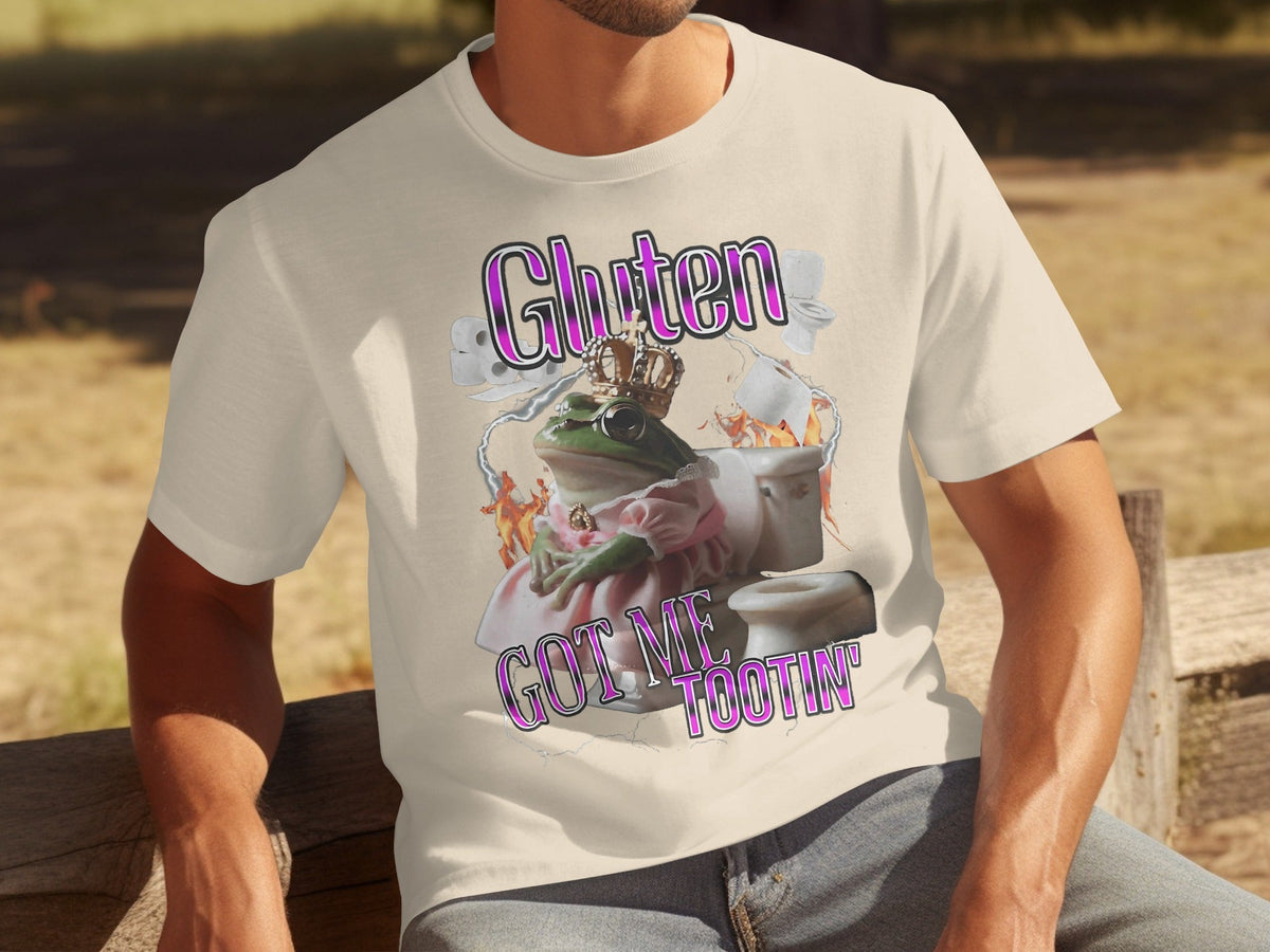 Gluten Got Me Tootin' Frog with Crown Bathroom Humor product image 2