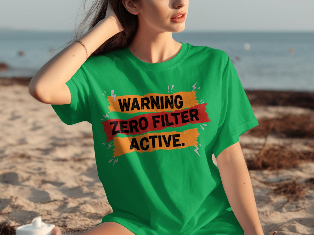 Warning Zero Filter Active Bold Statement Design T-Shirts product image 4