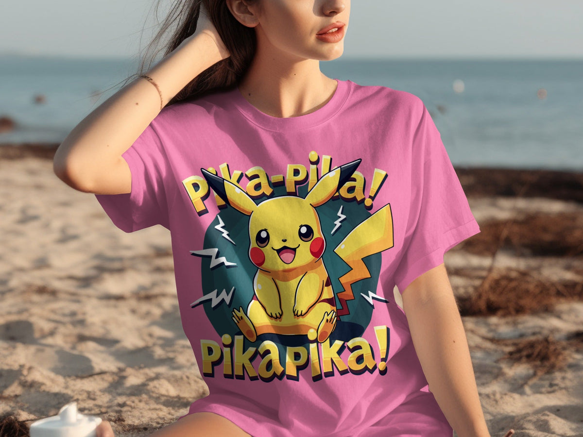 Pika-Pika Energetic Pikachu Design Perfect For Pokemon Fans T-Shirts