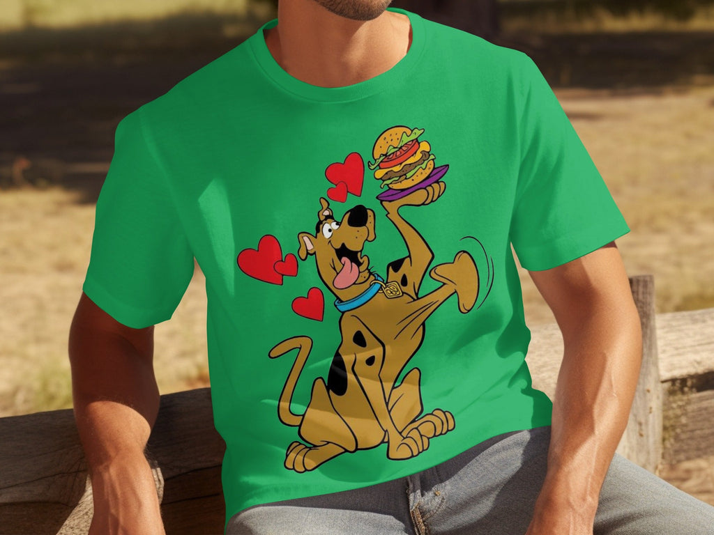 Scooby Doo Craves a Burger with Hearts Around Him T-Shirts