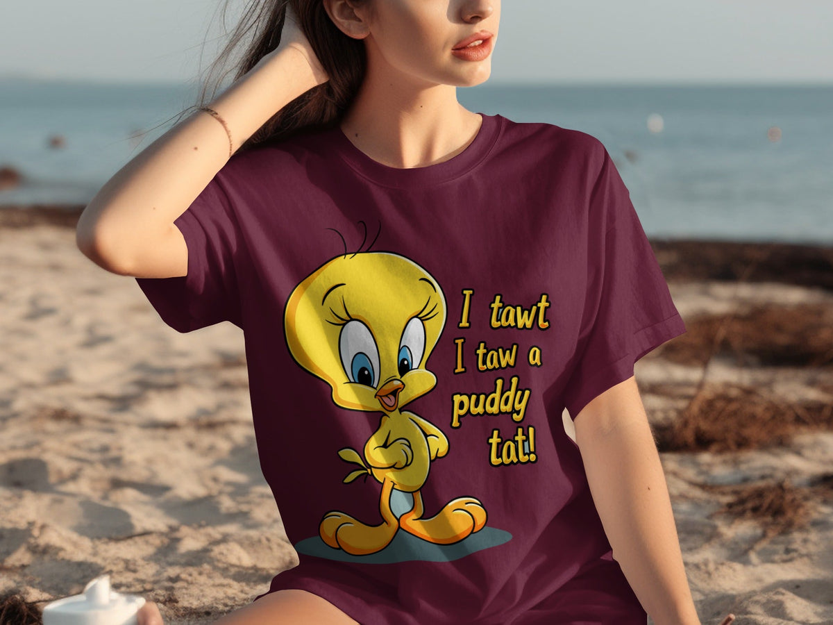 I Tawt I Taw A Puddy Tat Tweety Bird Cartoon T-Shirts