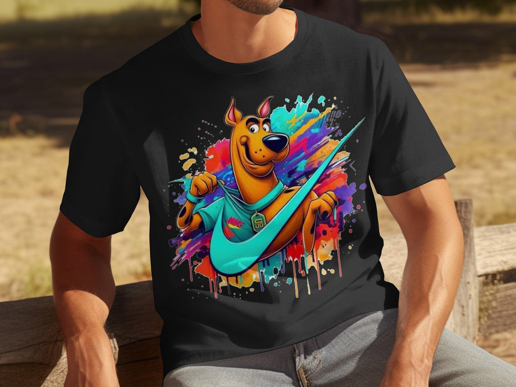 Scooby Doo With Nike Logo Trendy Colorful Splash T-Shirts