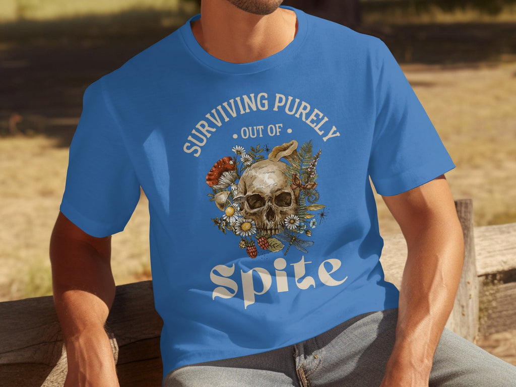 Surviving Purely Out of Spite Floral Skull T-Shirts product image 2