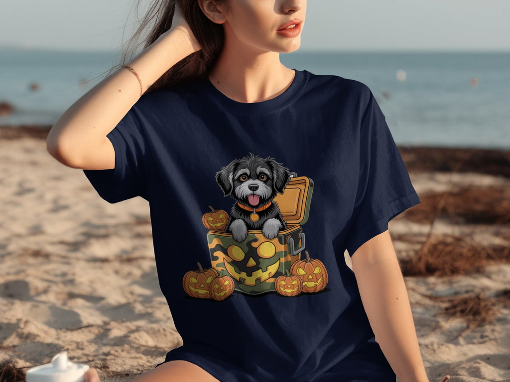 Cute Dog In a Pumpkin Container Halloween Season T-Shirts