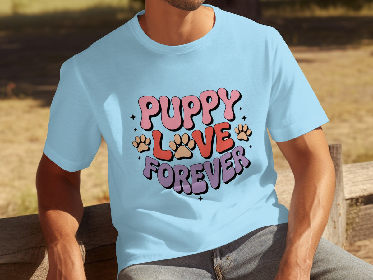 Puppy Love Forever Retro Style Graphic Design T-Shirts