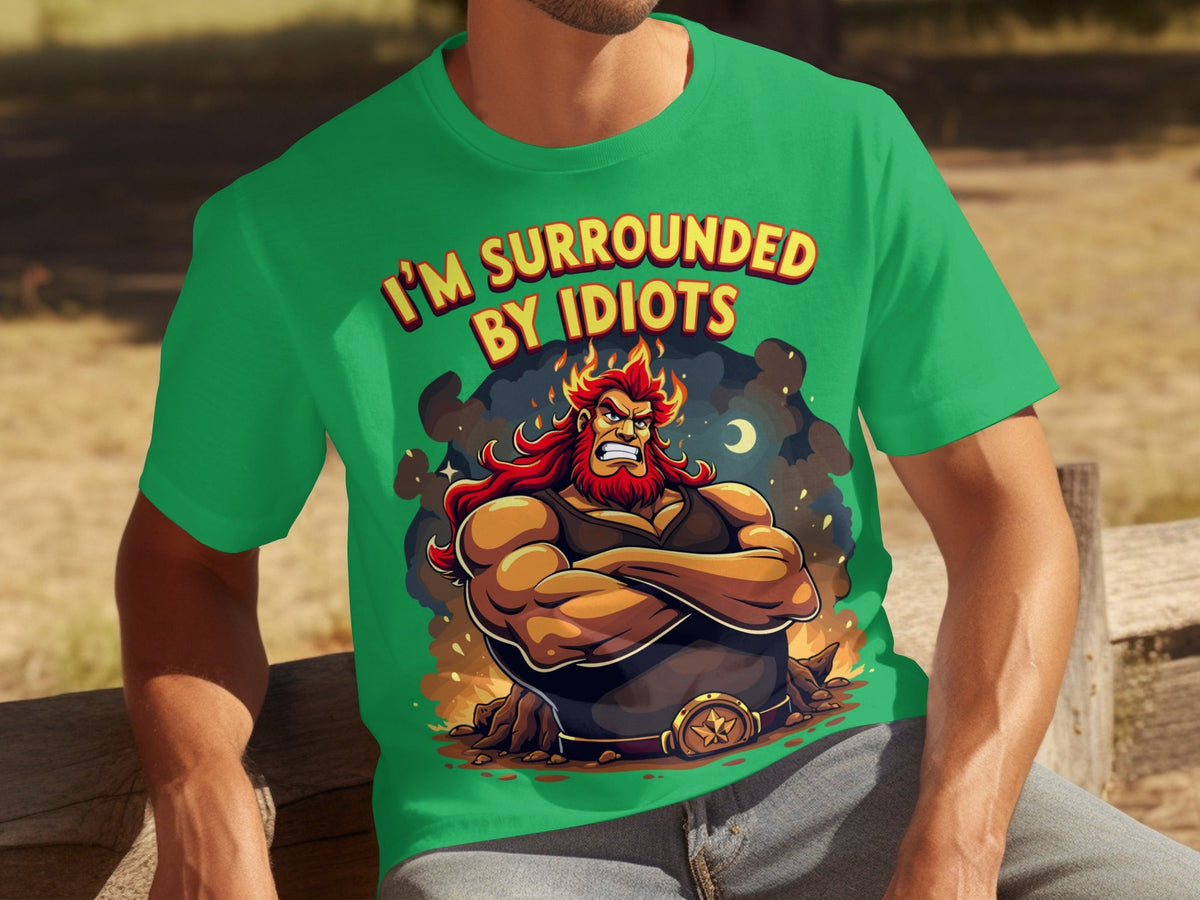Surrounded By Idiots Cartoon Angry Zeus Design T-Shirts product image 20