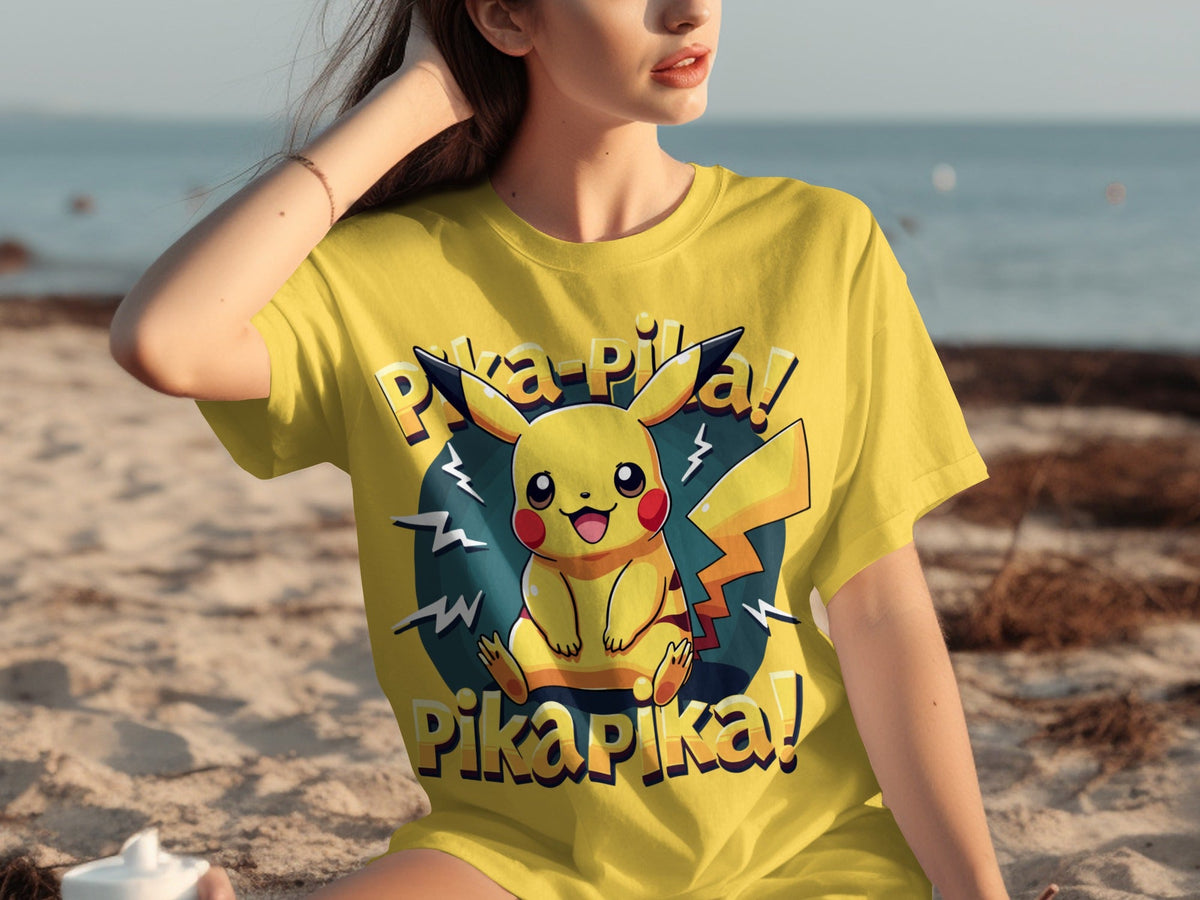 Pika-Pika Energetic Pikachu Design Perfect For Pokemon Fans T-Shirts