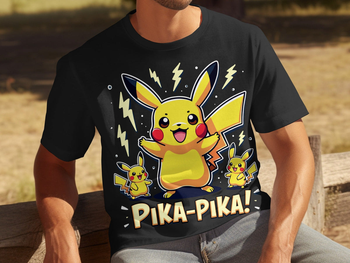 Pika Pika Pikachu With Electrical Arcs Design T-Shirts
