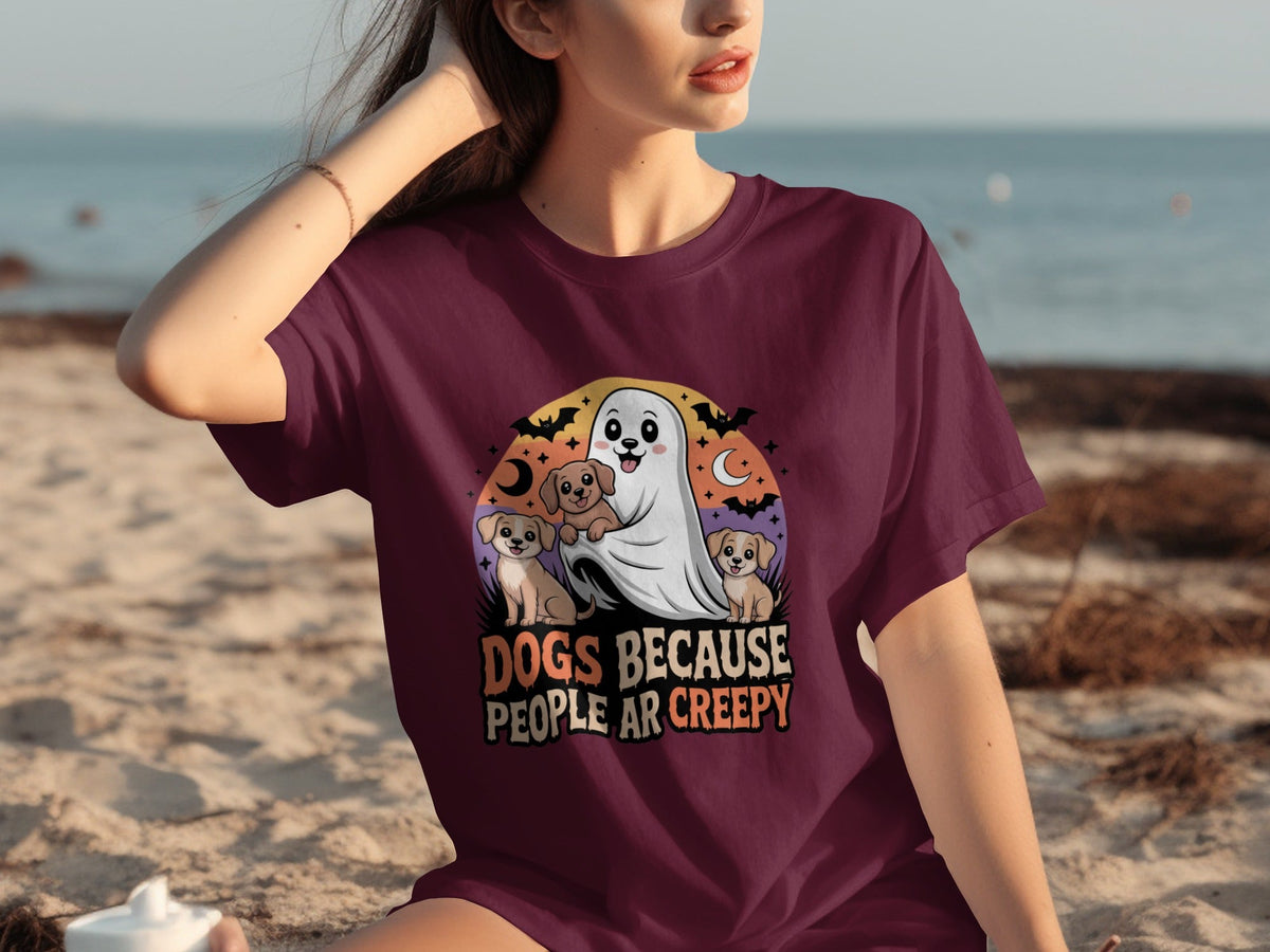 Dogs Because People Are Creepy Halloween Ghostly T-Shirts