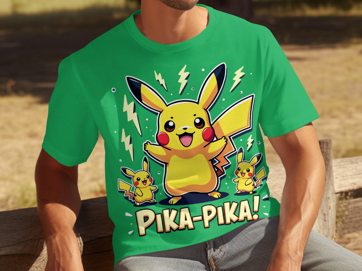 Pika Pika Pikachu With Electrical Arcs Design T-Shirts