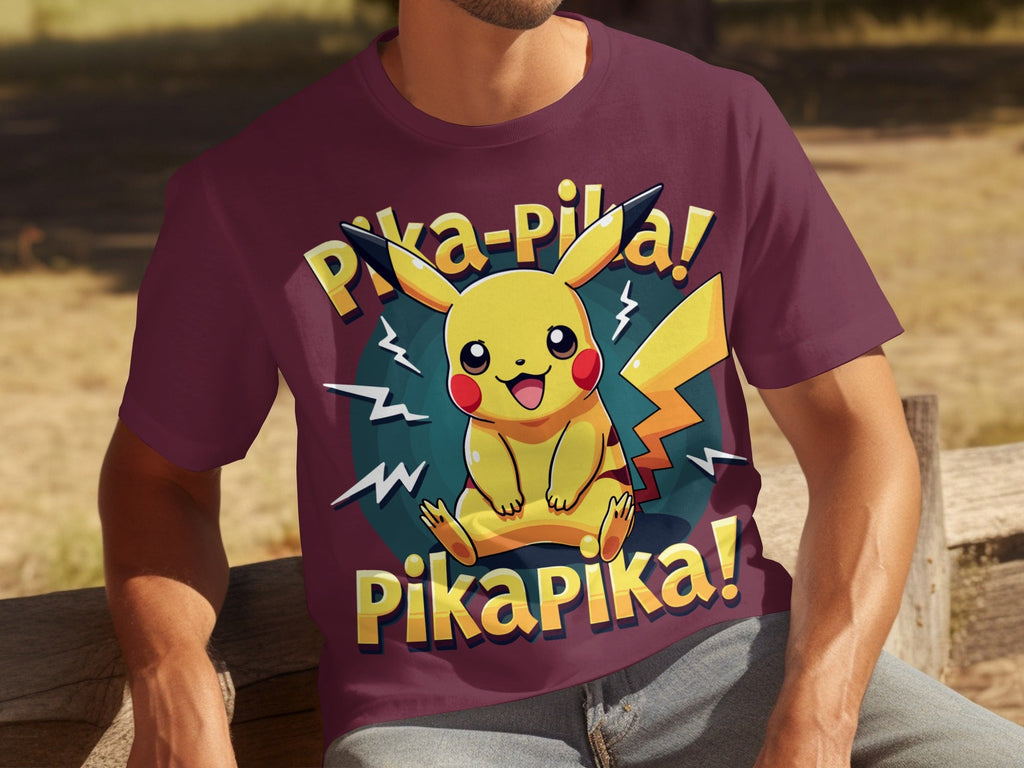 Pika-Pika Energetic Pikachu Design Perfect For Pokemon Fans T-Shirts