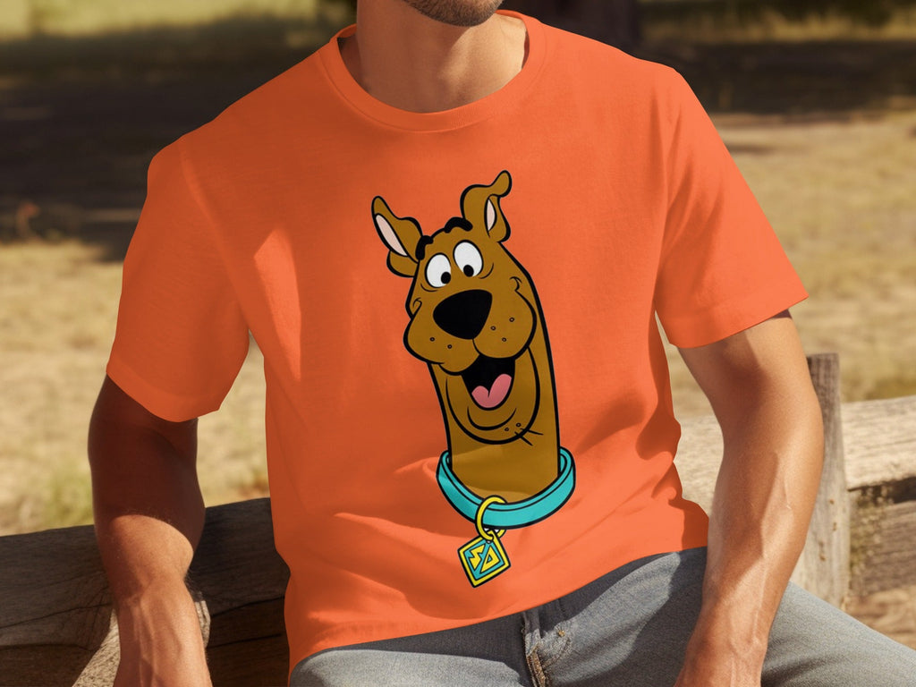 Scooby Doo Headshot Featuring His Tag Cartoon T-Shirts