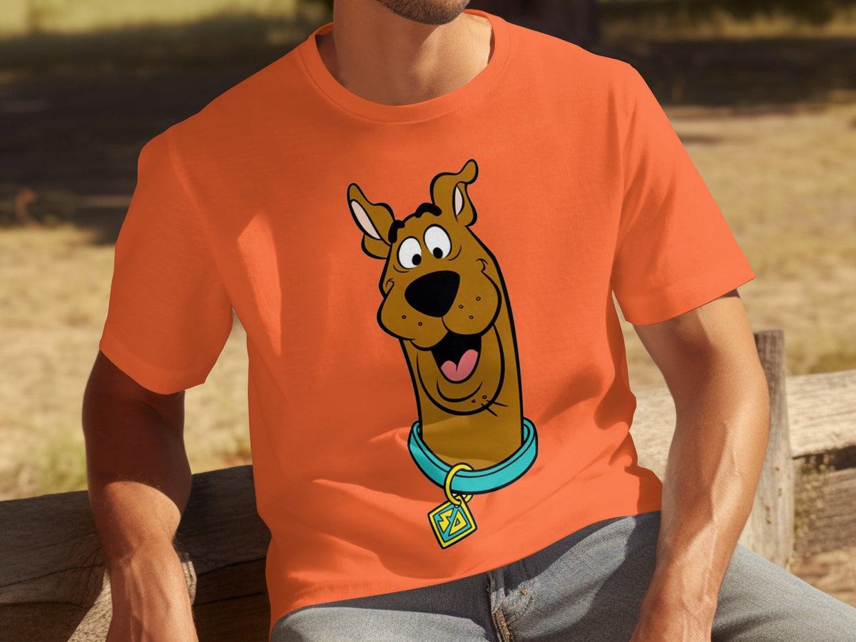 Scooby Doo Headshot Featuring His Tag Cartoon T-Shirts