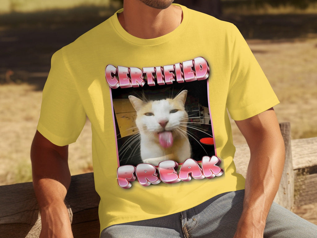 Certified Freak Hilarious Cat With Tongue Out T-Shirts