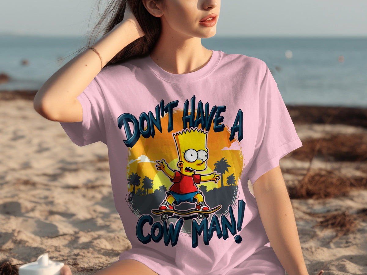Bart Simpson Don't Have A Cow Man Skateboarding T-Shirts product image 12