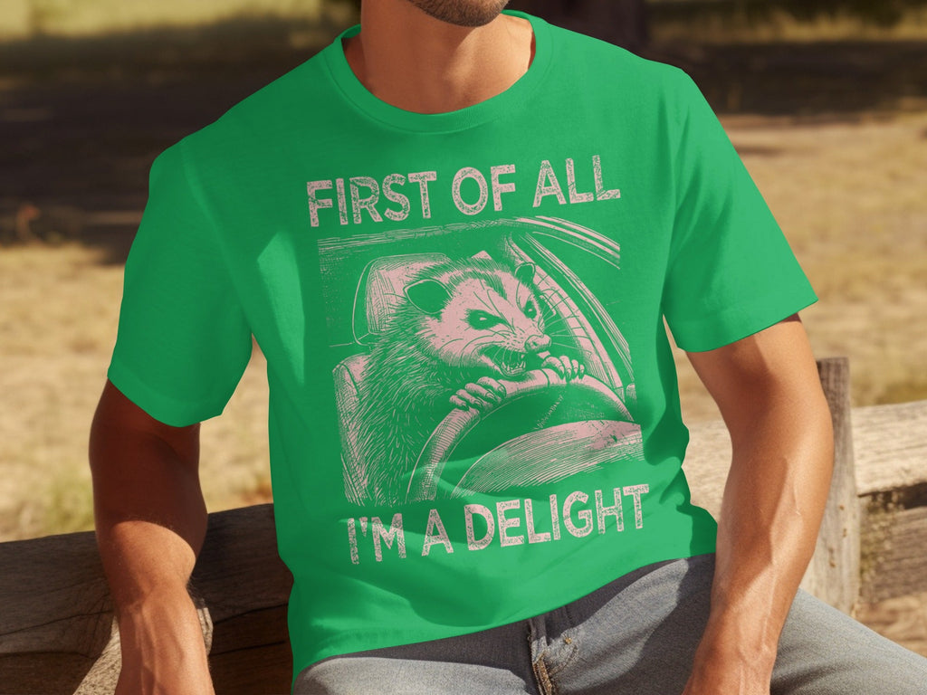 Funny Driving Raccoon First Of All I Am A Delight T-Shirts product image 5