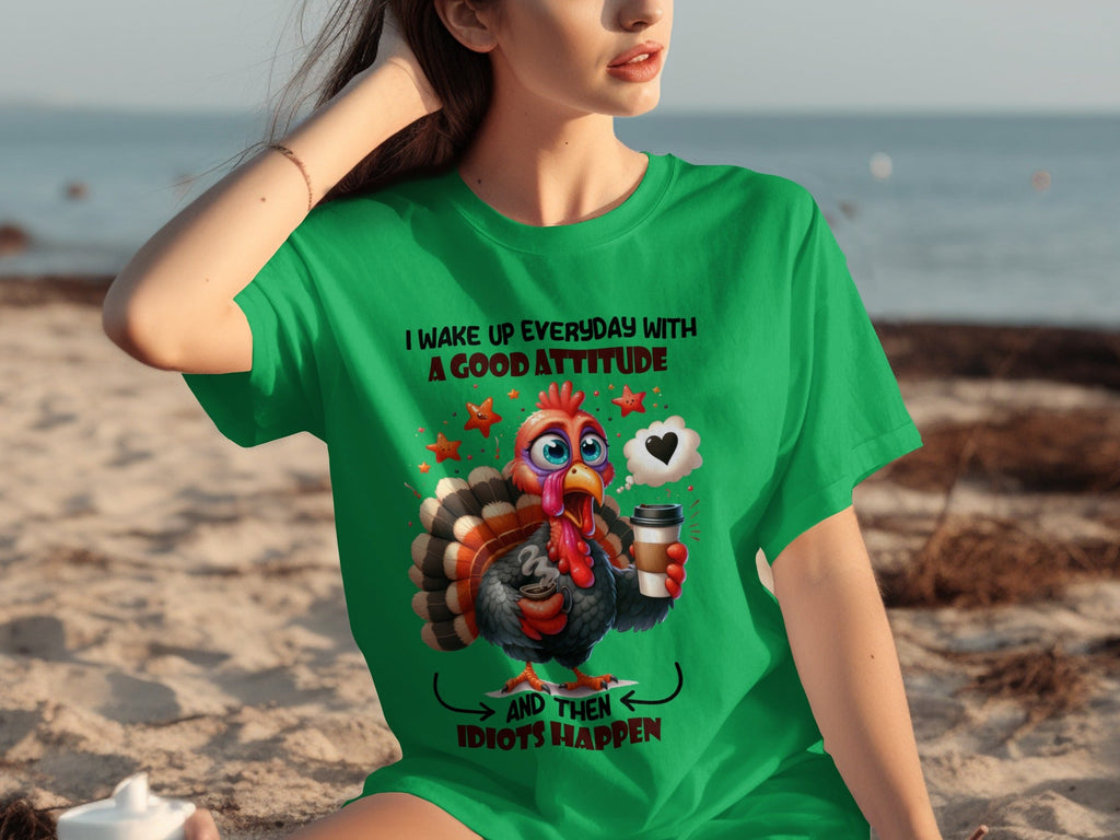 Good Attitude Turkey Humor Graphic Trendy Design T-Shirts
