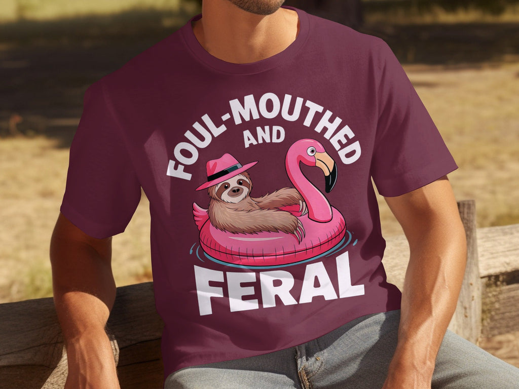 Foul-Mouthed AND Feral Sloth in Flamingo Float T-Shirts product image 11