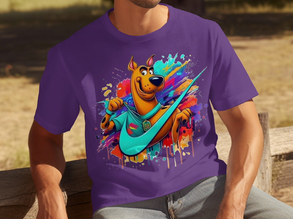 Scooby Doo With Nike Logo Trendy Colorful Splash T-Shirts