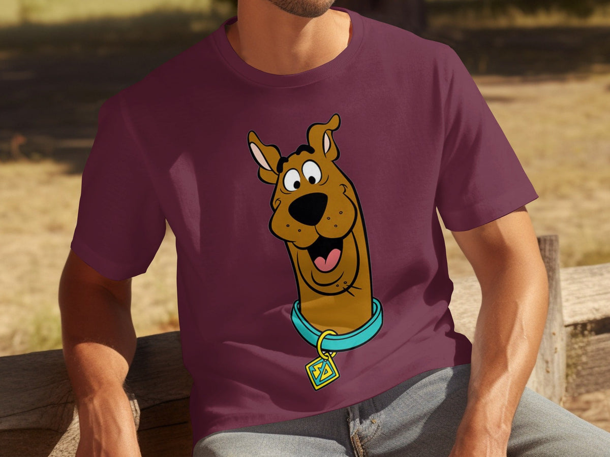 Scooby Doo Headshot Featuring His Tag Cartoon T-Shirts