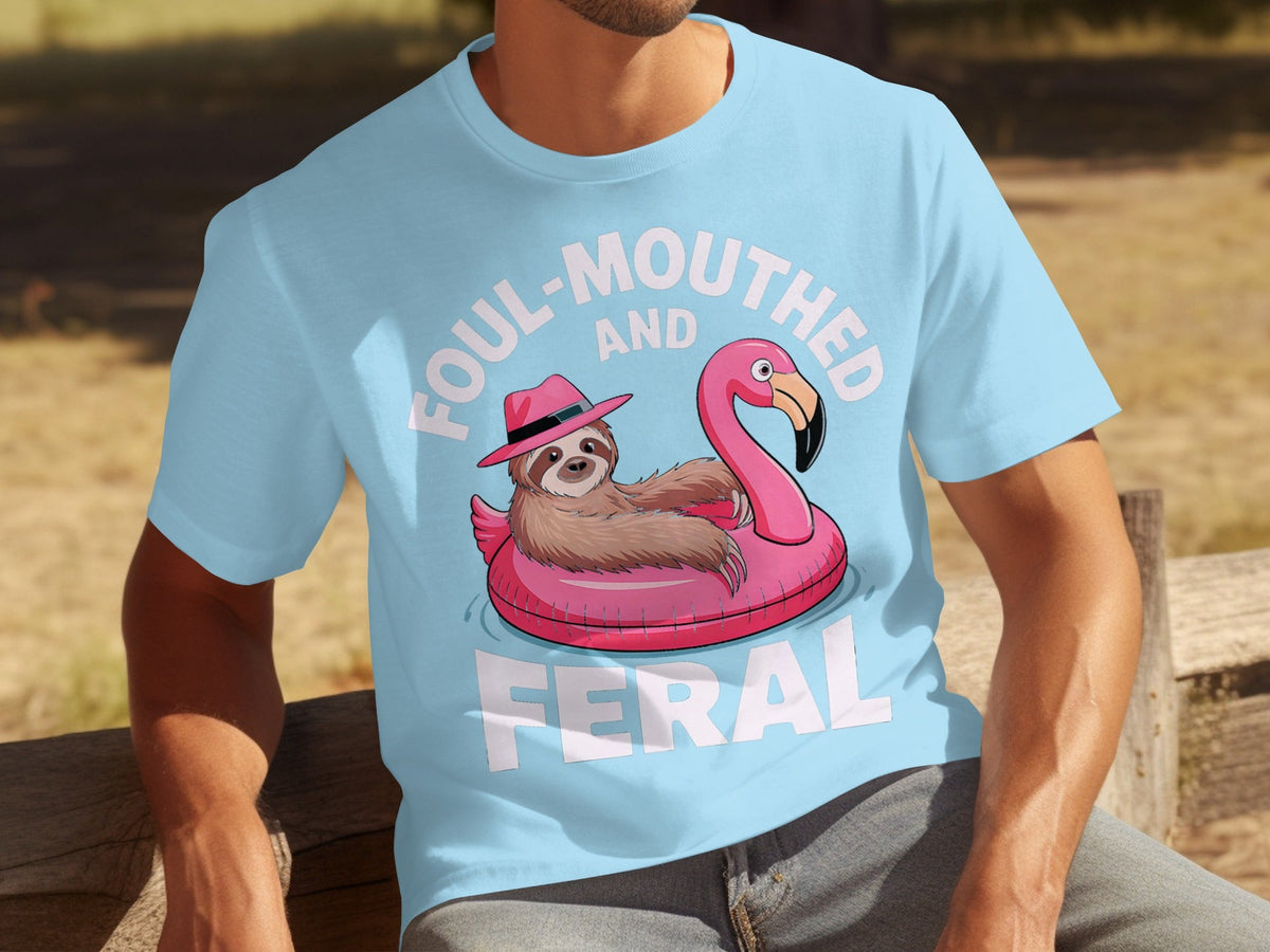 Foul-Mouthed AND Feral Sloth in Flamingo Float T-Shirts product image 8
