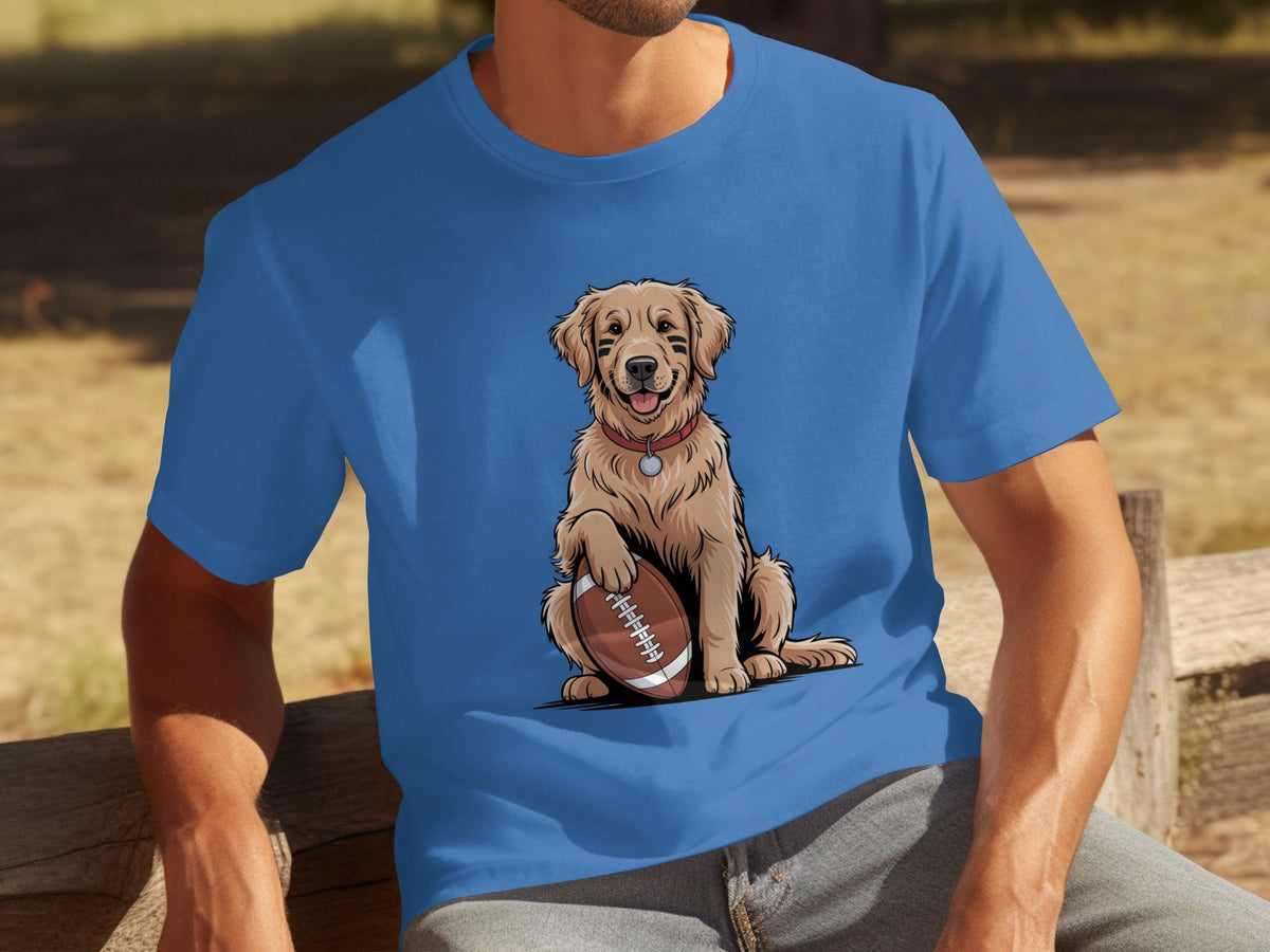 Golden Retriever Ready for Football Season T-Shirts