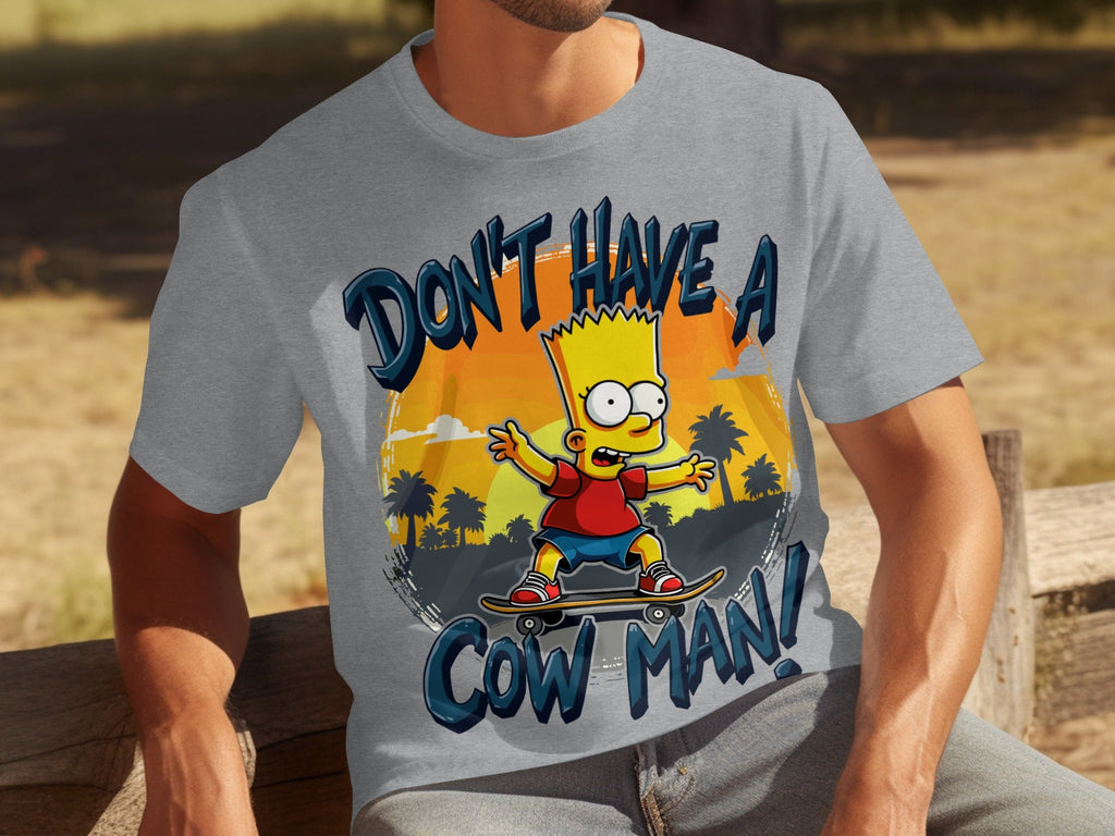 Bart Simpson Don't Have A Cow Man Skateboarding T-Shirts product image 30