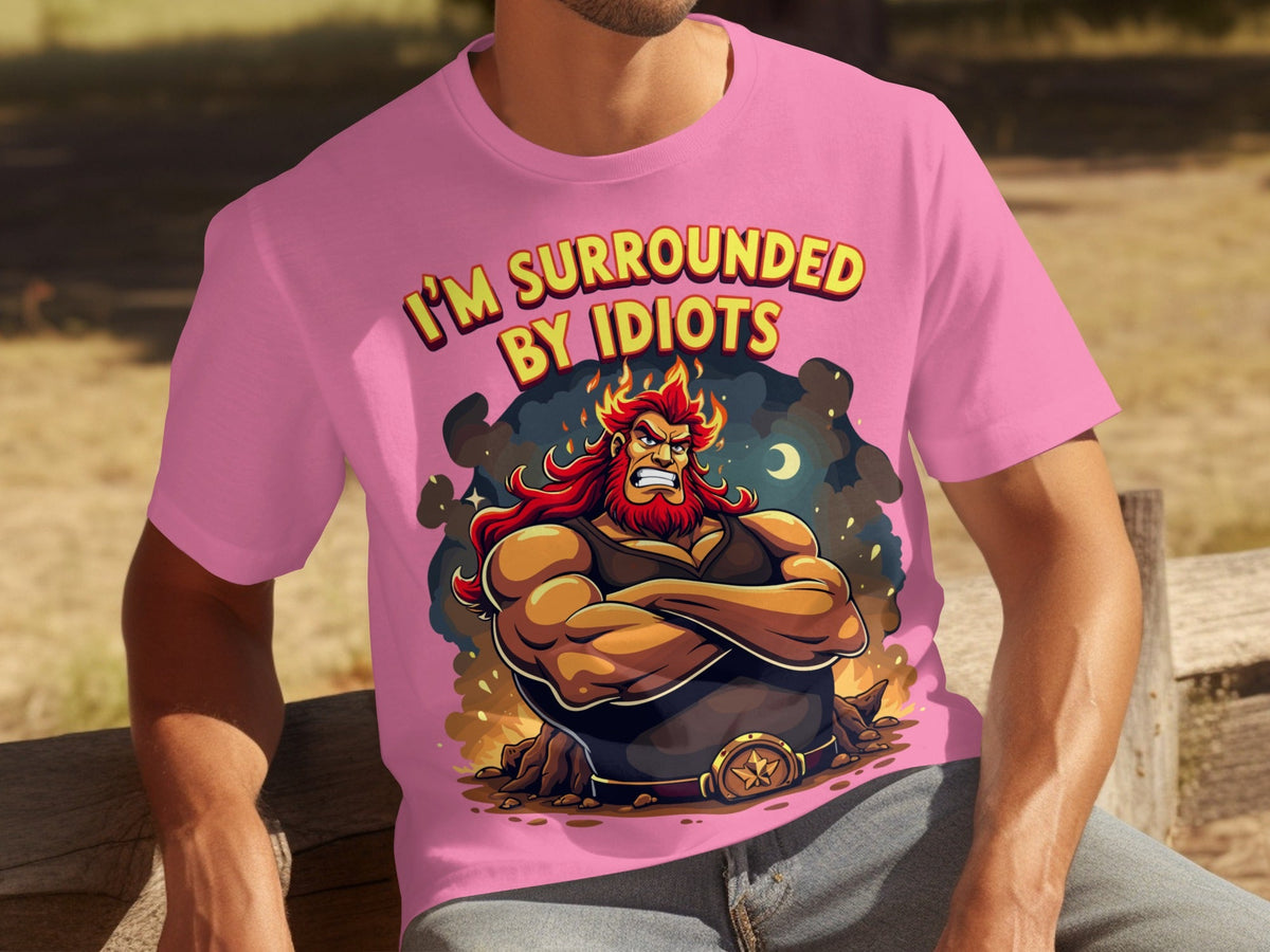 Surrounded By Idiots Cartoon Angry Zeus Design T-Shirts product image 18