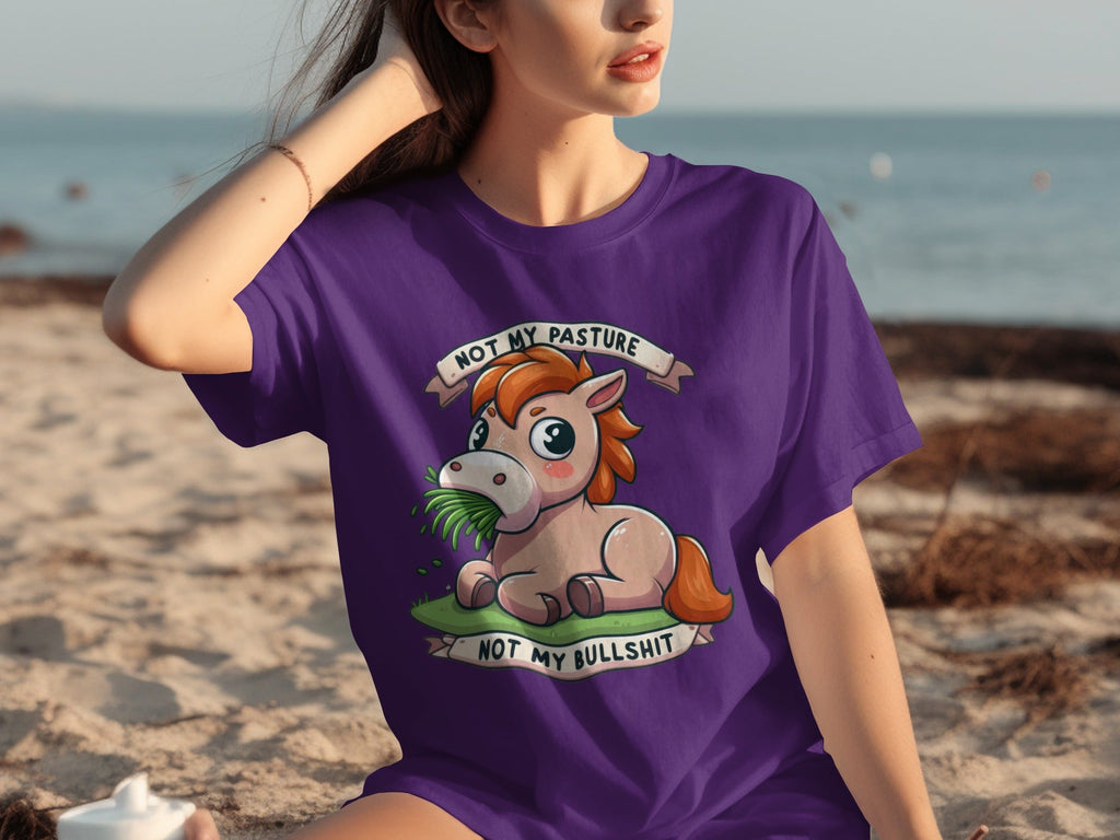 Not My Pasture Cute Horse With Phrase Funny Slogan T-Shirts