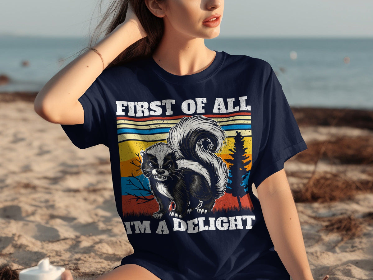 First of All Im A Delight Angry Skunk Vintage Style T-Shirts product image 24