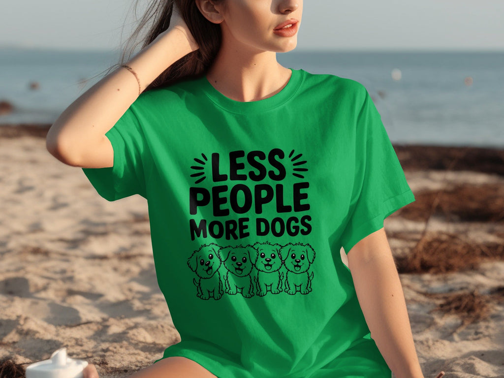Less People More Dogs with Cute Dog Pets Art T-Shirts