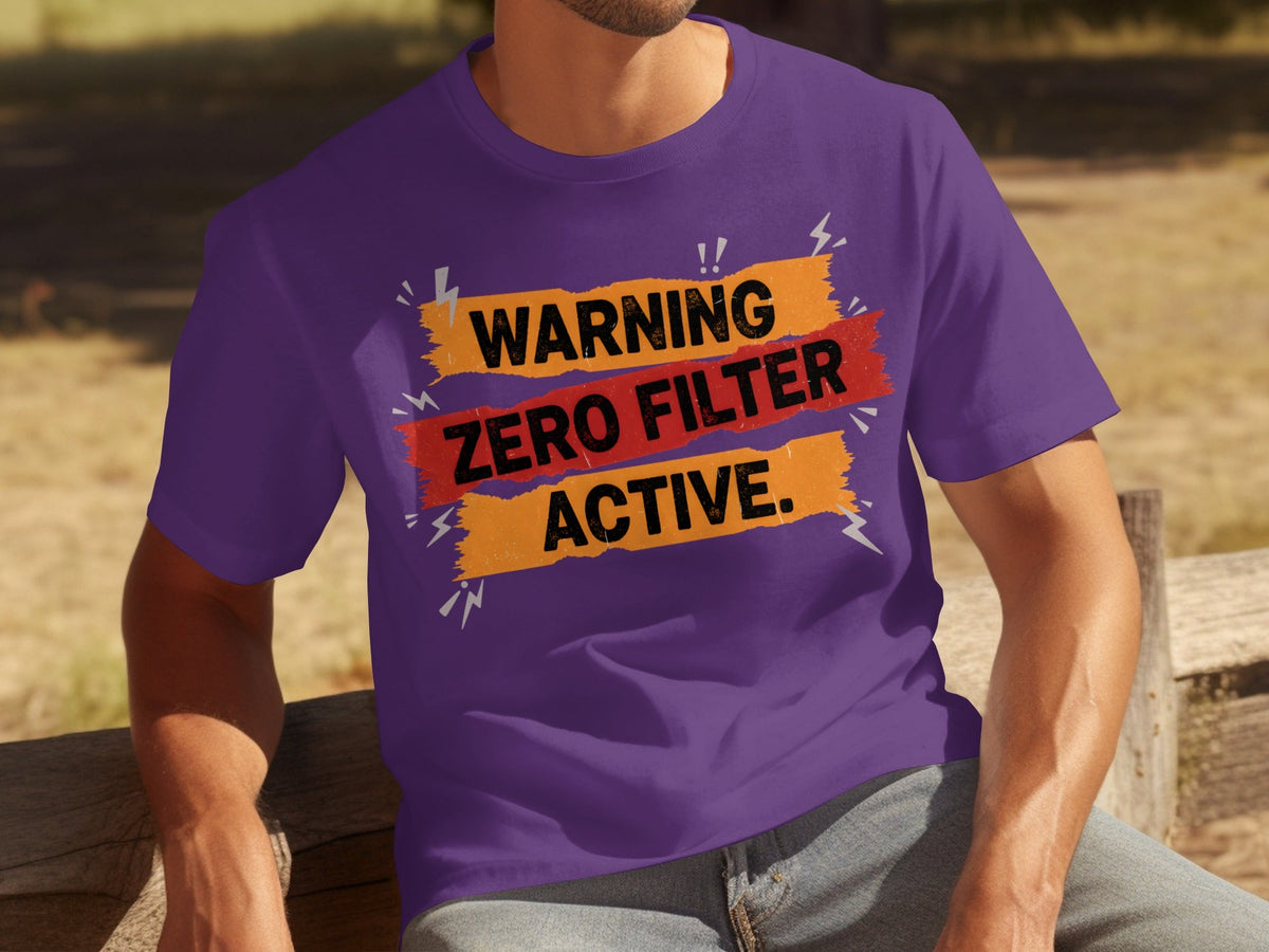 Warning Zero Filter Active Bold Statement Design T-Shirts product image 25