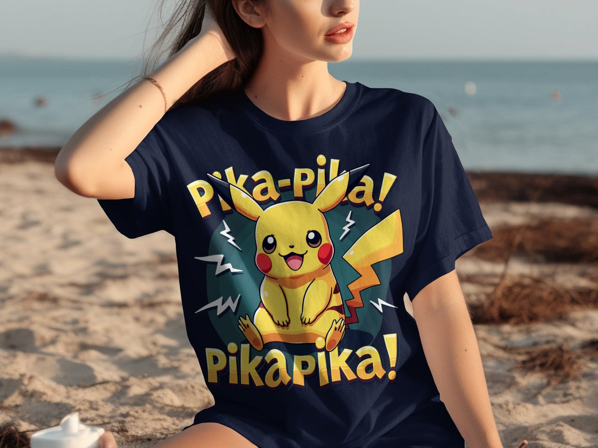 Pika-Pika Energetic Pikachu Design Perfect For Pokemon Fans T-Shirts