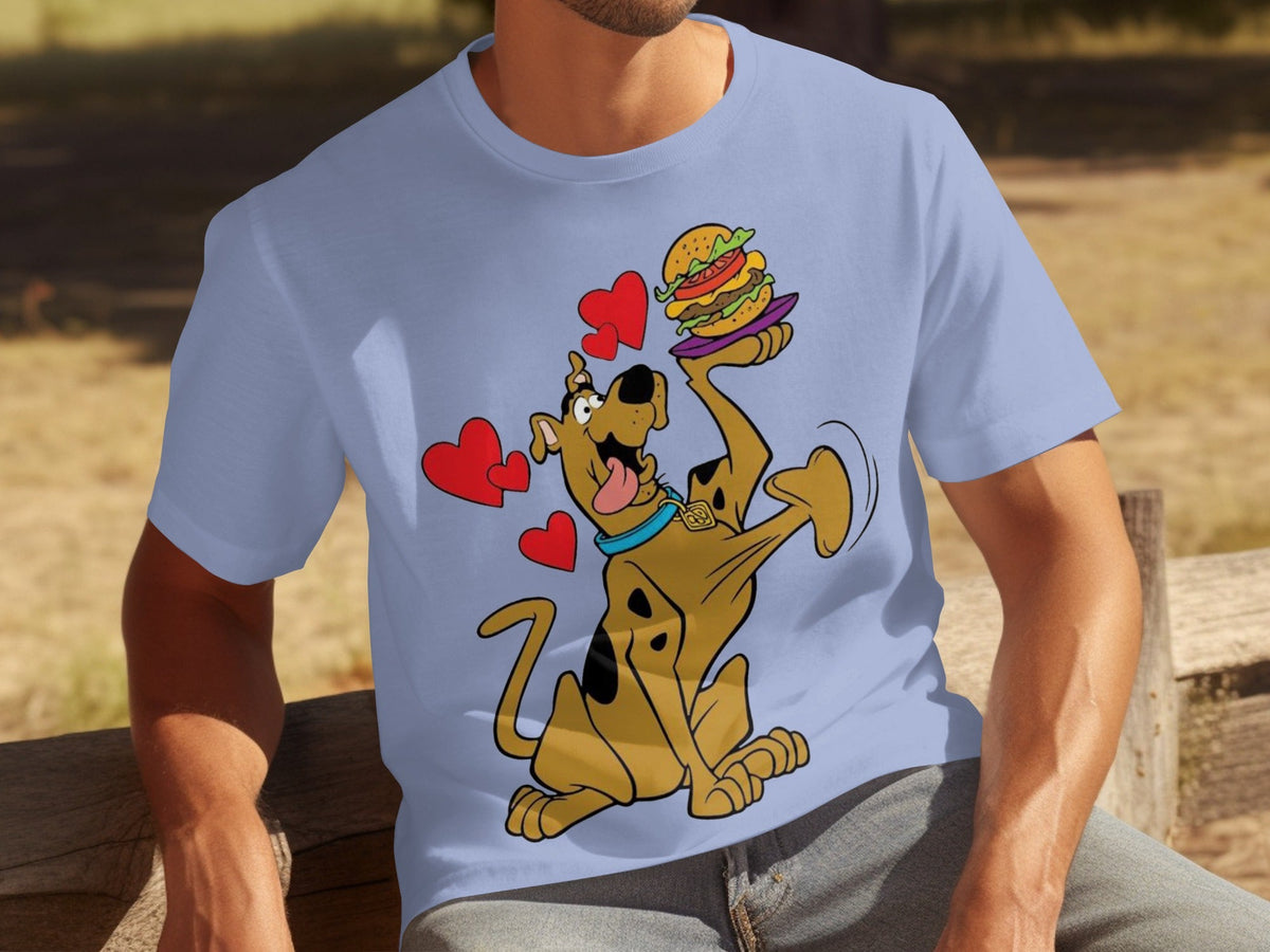 Scooby Doo Craves a Burger with Hearts Around Him T-Shirts