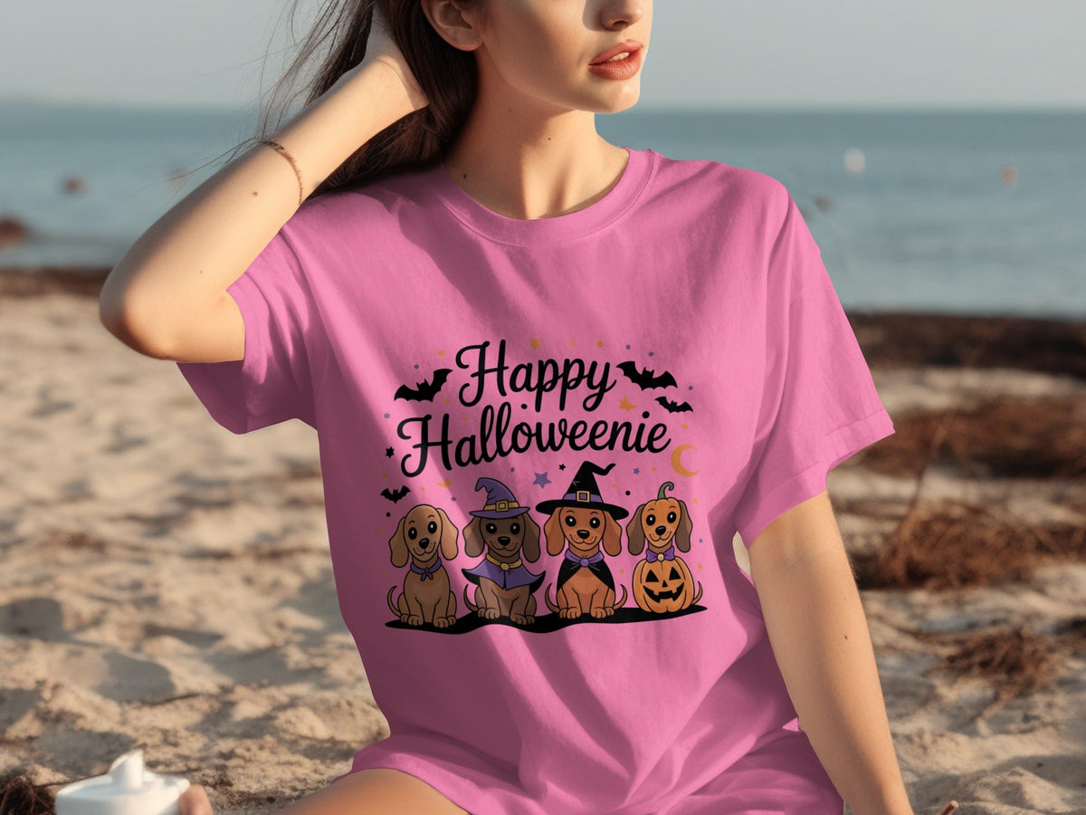 Happy Halloweeniie Dachshund Halloween Cute Dogs T-Shirts