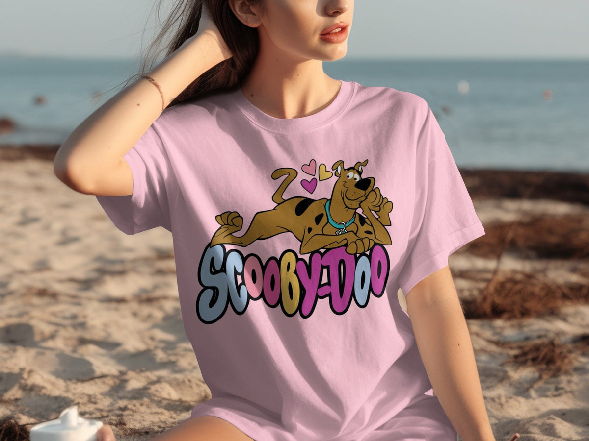 Scooby Doo with Hearts Reclining on Logo Design T-Shirts product image 12