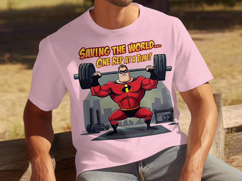 Saving the World One Rep at a Time Heroic Gym T-Shirts